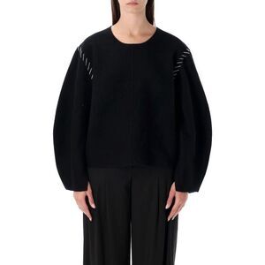 THE GARMENT Women's Oversized Knit Sweater with Contrast Stitching Women BLACK